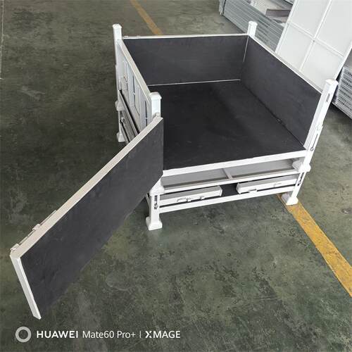 汽车零部件金属铁箱 防撞EVA泡棉金属周转箱 双面开门带盖周转箱
