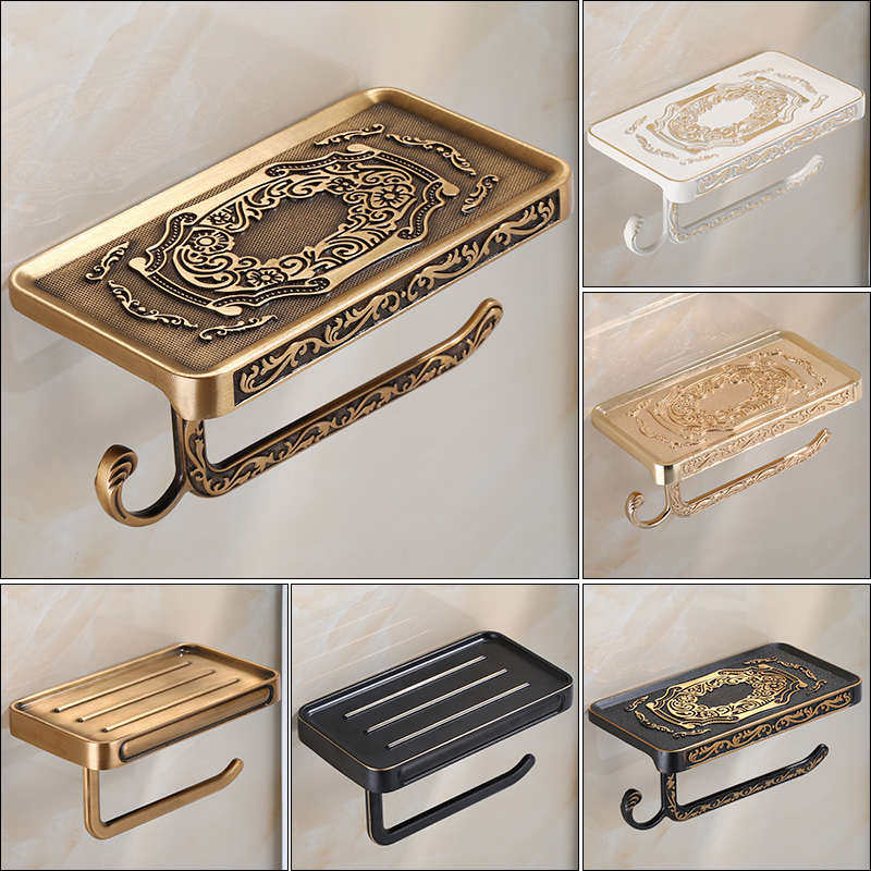 欧式仿古全铜纸巾盒卫生间复古免打孔纸巾架卷纸盒厕纸盒抽纸厕所