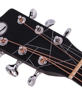 新品上吉市民热销黑色木吉1枫木虎纹贴皮谣吉他哑光4寸他R2-Mguit