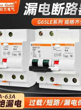 梅兰日兰G65LE1P2P3P4P电子漏电保护器C65LE款小型空气漏电开关