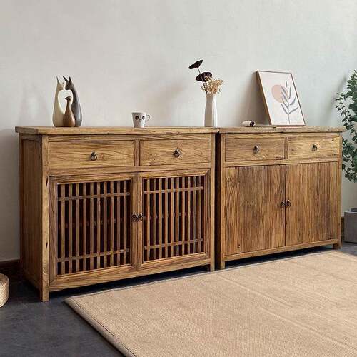 老榆木木质茶水柜置物鞋柜餐边柜客厅简约斗柜茶楼禅意泡茶柜