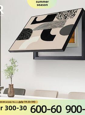 极简黑白仪表箱装饰画屏蔽箱客厅和餐厅开关仪表箱配电箱挂画翻转