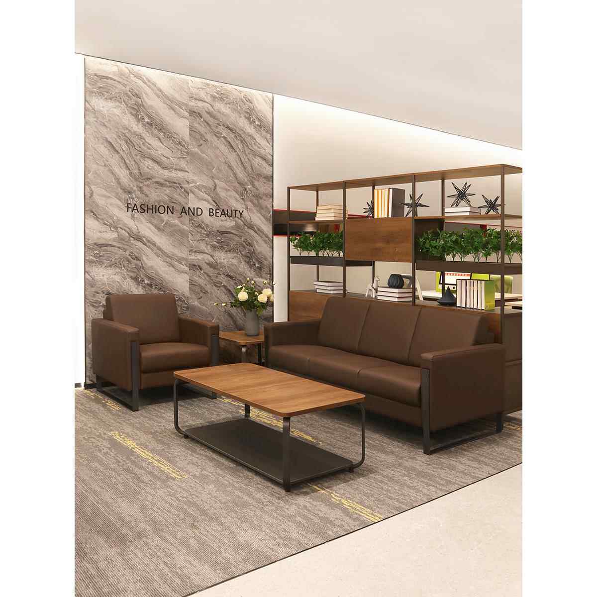 LOFT工业风老板工作室办公沙发组合茶几套装简约现代商务接待