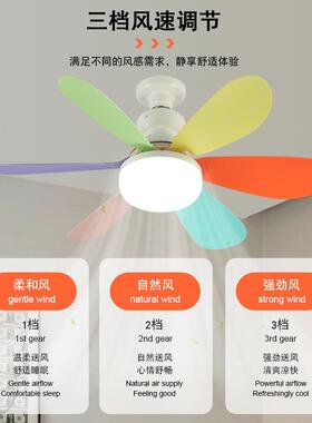 2025跨境新款led螺口风扇灯E26E27花型风扇灯可拆卸六叶风扇一体
