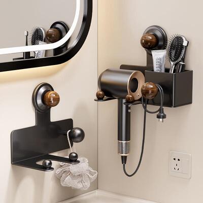 Suction Cup Hair Dryer Rack for Bathroom, Waterproof and Moi