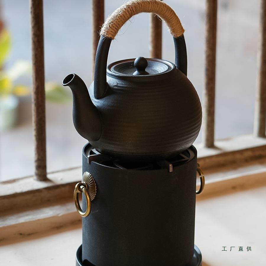 煮茶炉碳炉酒精炉可用户外露营功夫围炉煮茶暖茶炉 陶瓷茶壶套装
