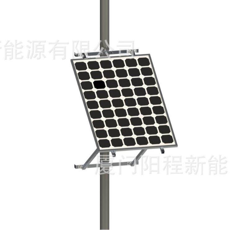 光伏小面板路灯杆铝合金安装支架太阳能面板电线杆固定支架