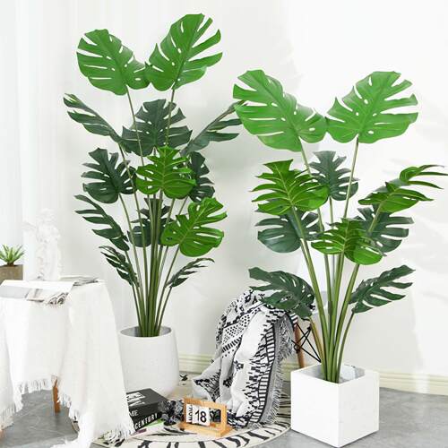 绿植龟背竹假树植物盆栽家居室内橱窗落地观装饰摆件真装饰