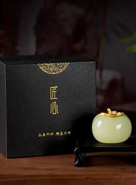 正品然玉石招财公鼠可爱生肖鼠年摆件办装室桌面饰新天居生日礼物