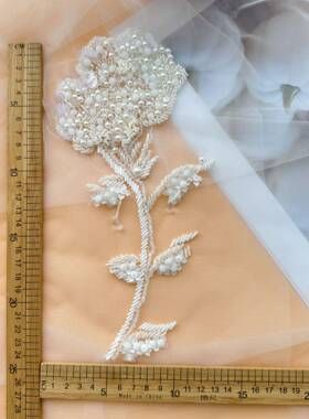 A107白体手工立花缝A107花手工钉珠服装花朵手布贴DI色Y辅料