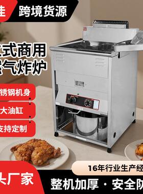 商用立式燃气炸炉 豪华款大容量连锁鸡排店燃气控温夜市摆摊油炸