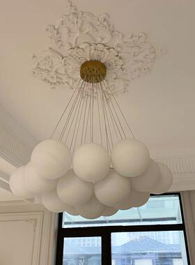 星球灯泡泡球轻吊月球客厅灯661创意魔球体法式奶油风豆卧室灯具