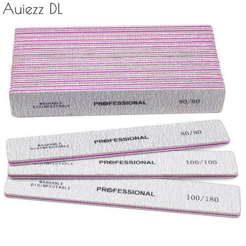 5Pcs Nail File 100/180 Washable Buffers 80/80 Emery Board St