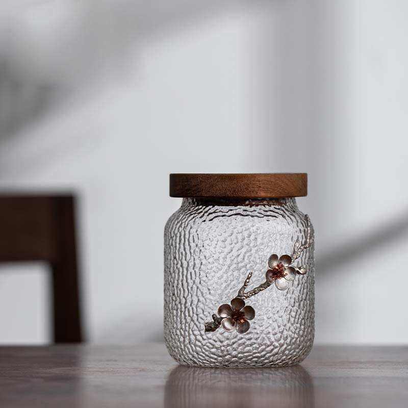 锤纹玻璃茶叶罐日式相思木镶锡贴花密封存茶罐储存罐收纳罐储藏罐,餐饮具,茶叶罐,淘宝优惠券,粉丝福利购,淘宝优惠卷