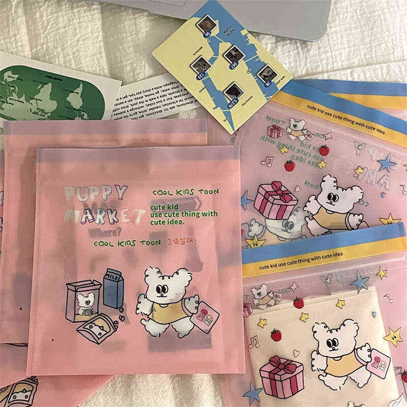 可爱韩国创意卡通塑料自封袋ins照片收纳袋创意礼物礼品糖果袋子