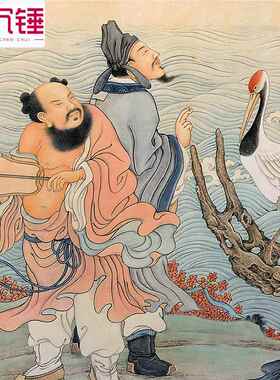 八仙过海图人物画新中式客厅装饰画茶室茶桌背景墙挂画中国风壁画