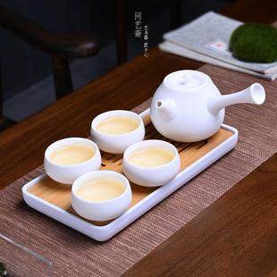 酒店可一壶定制简约茶具整套陶瓷茶盘家用茶杯把功夫四杯侧壶茶壶