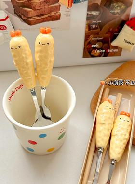 黄色小鸡筷子勺子套装不锈钢学生一人用儿童叉子餐具可携式收纳盒