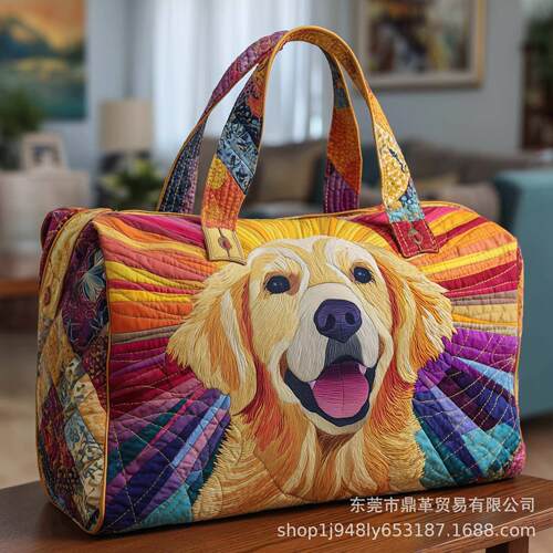 Short distance hand-held embroidered travel bag,