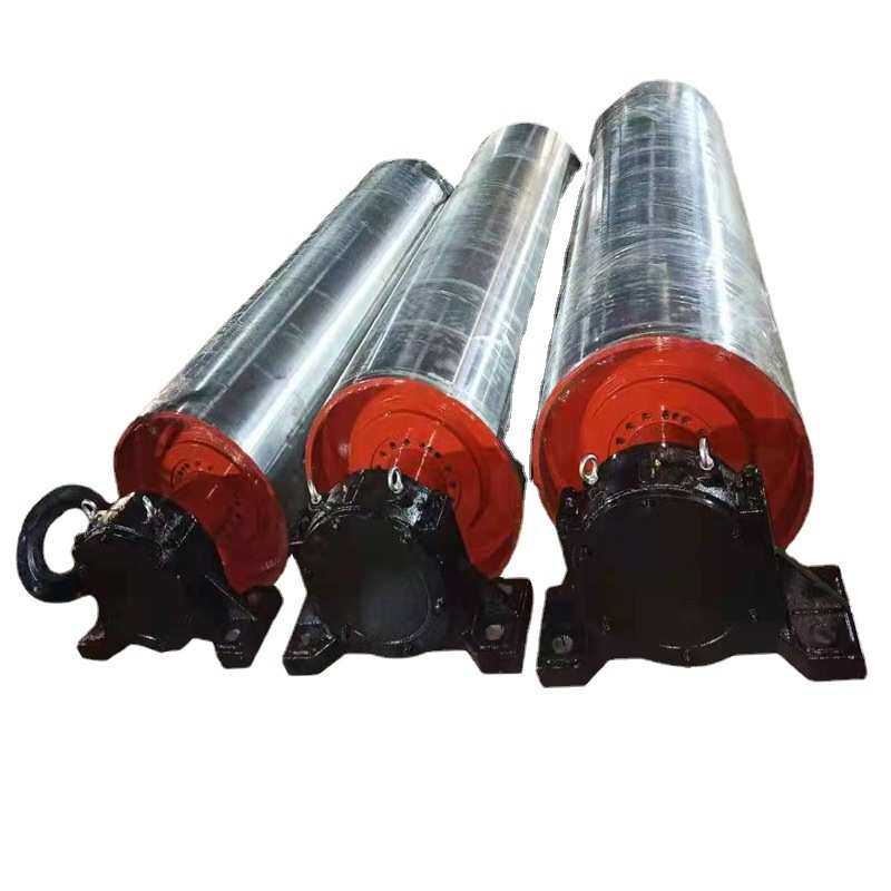 厂家销售皮带机无动力包胶滚筒 排渣改向铸胶输送带传动滚筒