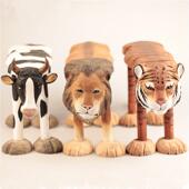 实木手工雕刻中号宝宝动物板凳儿童矮凳创意家用凳北欧家居凳子