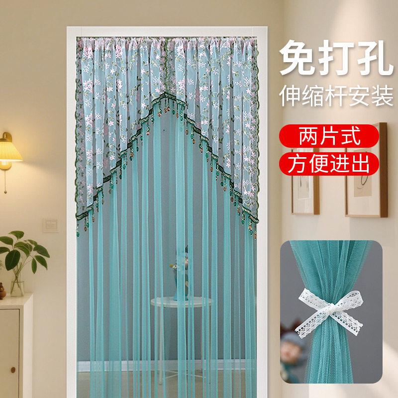 法式田园四季帘门帘半帘卧室防蚊装饰帘窗帘厨房弧形帘帘子挂帘