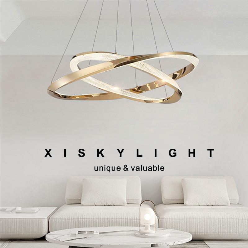 中IIO山工厂极吊简意式厅灯led北欧圆环形厅别墅轻奢主卧室客餐吊