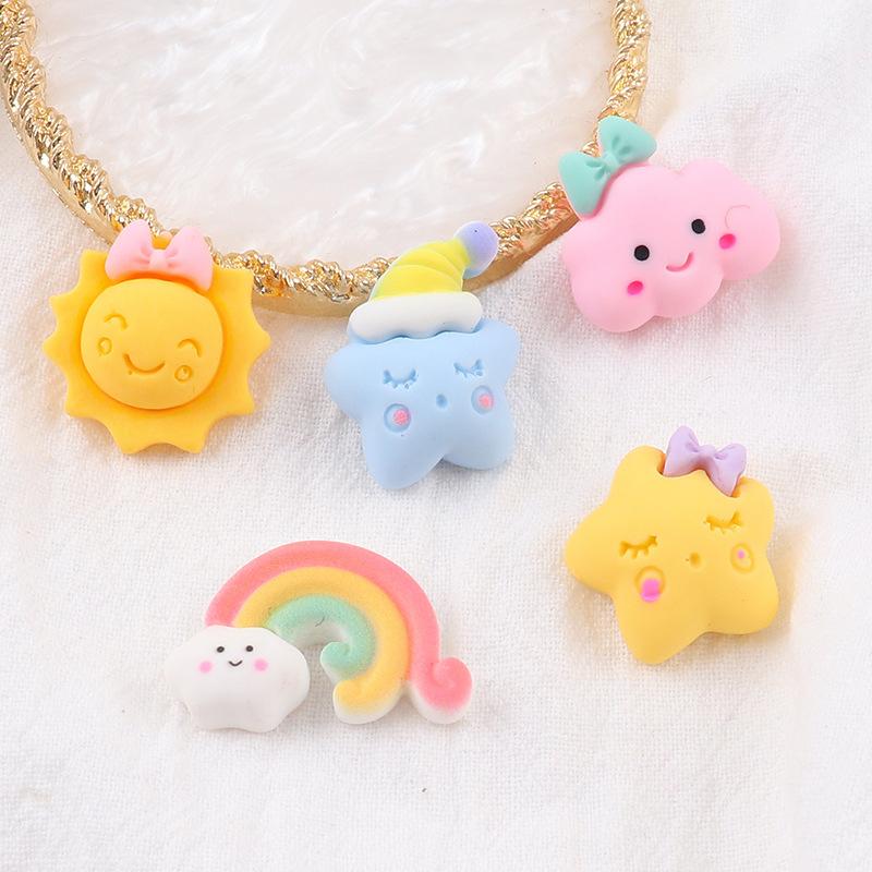 贴片彩虹云朵奶油创意卡通机壳树脂星云配件太阳胶diy手机饰品星
