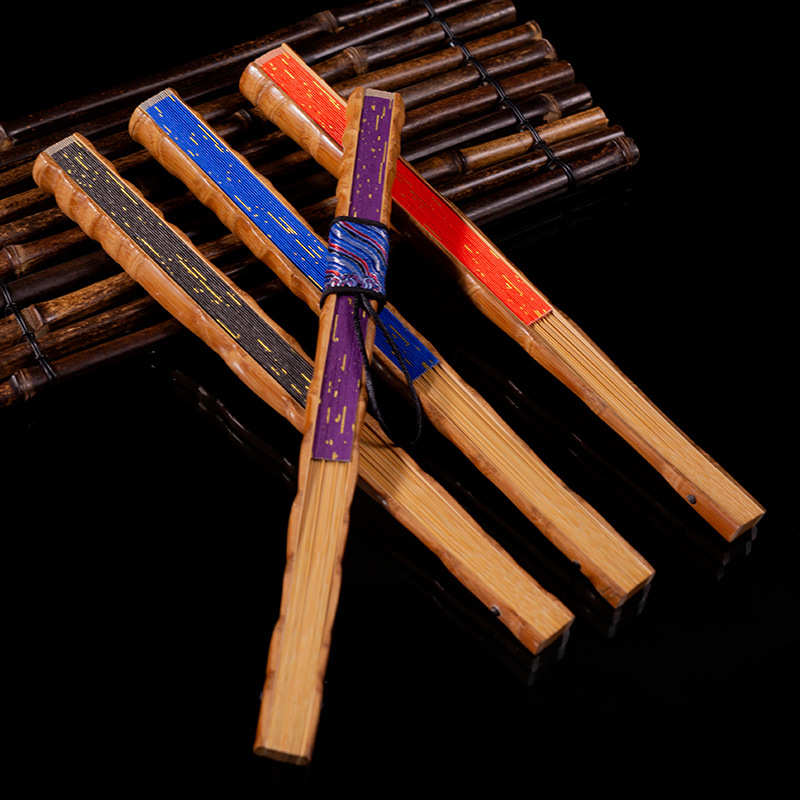 9.5寸罗汉竹折扇佛肚竹男士扇子文玩扇收藏扇空白苏工宣纸书法扇