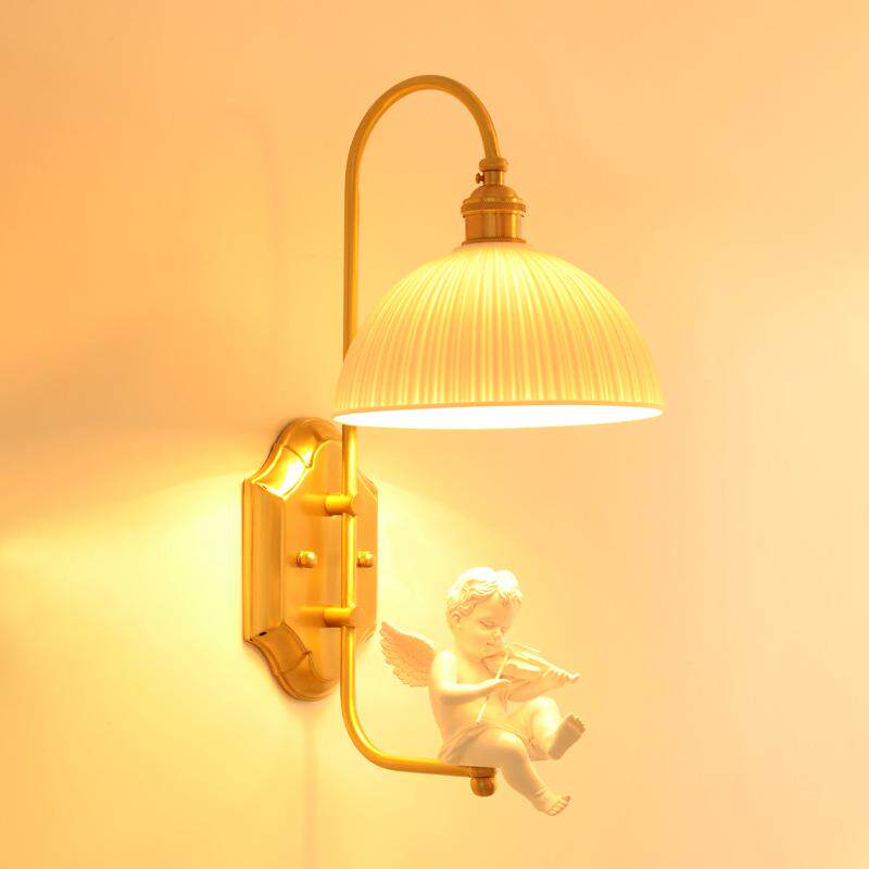 2023新款全铜陶瓷走廊过道个性创意咖啡厅酒吧房间床头灯卧室壁灯