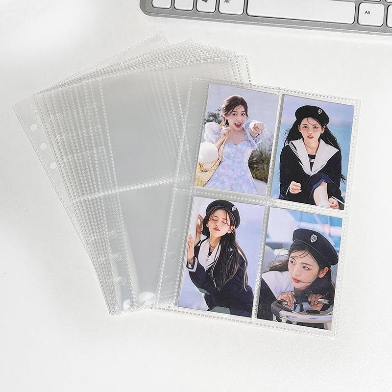 a5卡册内页四宫格紧凑型6孔卡册内页活页替芯3寸专辑小卡收纳卡页