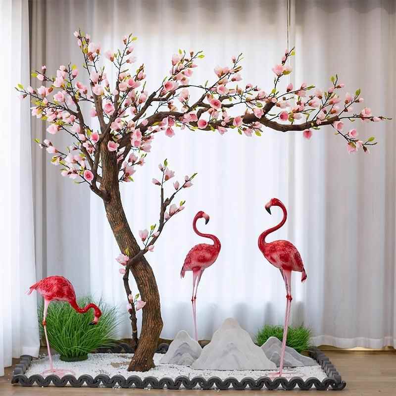 仿真玉兰树假花树绿植大型室内造景商场橱窗落地景观装饰场景布置