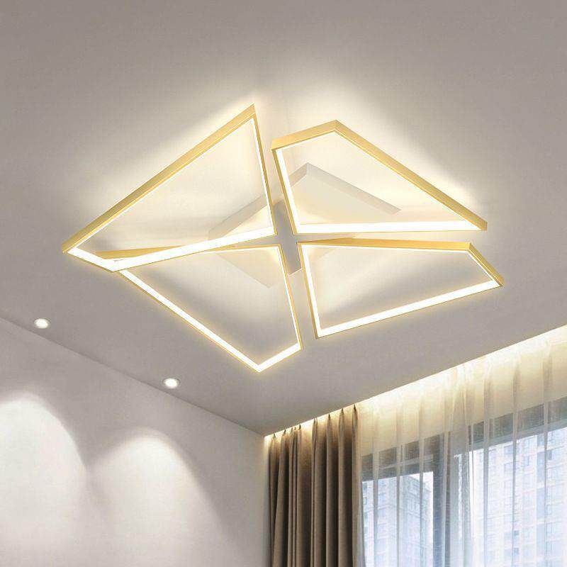 金色几何风吸顶灯现代简约组合灯具全屋套餐中山客厅灯卧室灯