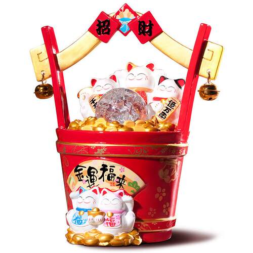 招财猫摆件喷泉流水招财水晶球开业礼品工艺品大号公司店铺饭店
