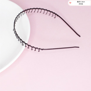 加宽加厚发捆洗脸发箍网红男女金属波浪形头箍男留长发小商品