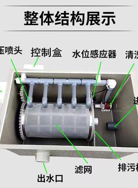 转微滤锦鲤ERE鱼池过系统免洗棉滤全自动反冲鼓洗鱼池转鼓微机滤