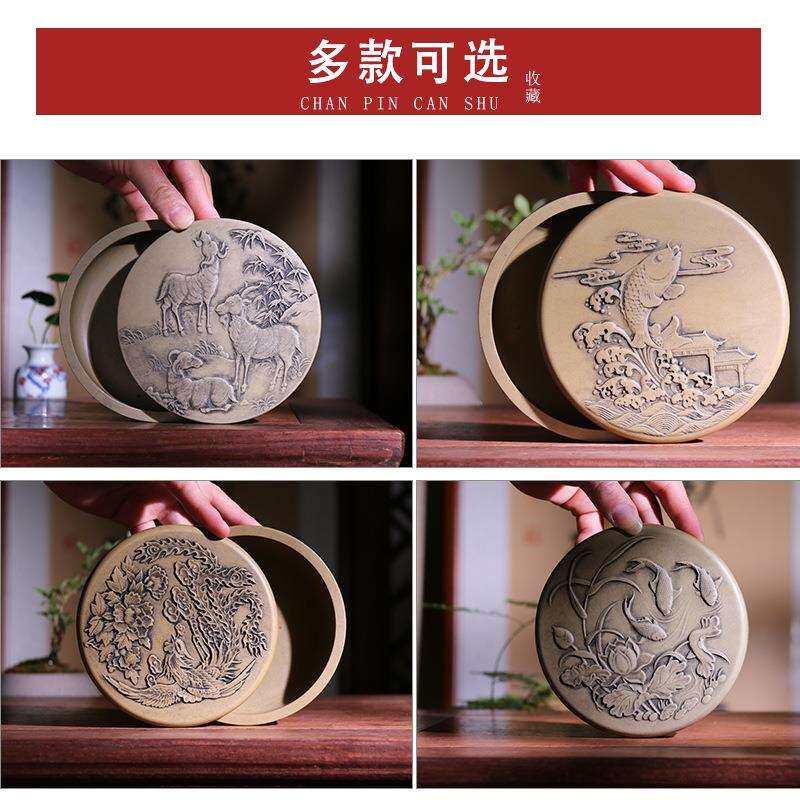 肇庆砚台老坑端砚天然原石三羊开泰砚书法毛笔墨海砚文房四宝多款