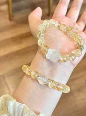 日富一日！原创设计天然黄阿赛手链醒狮手链