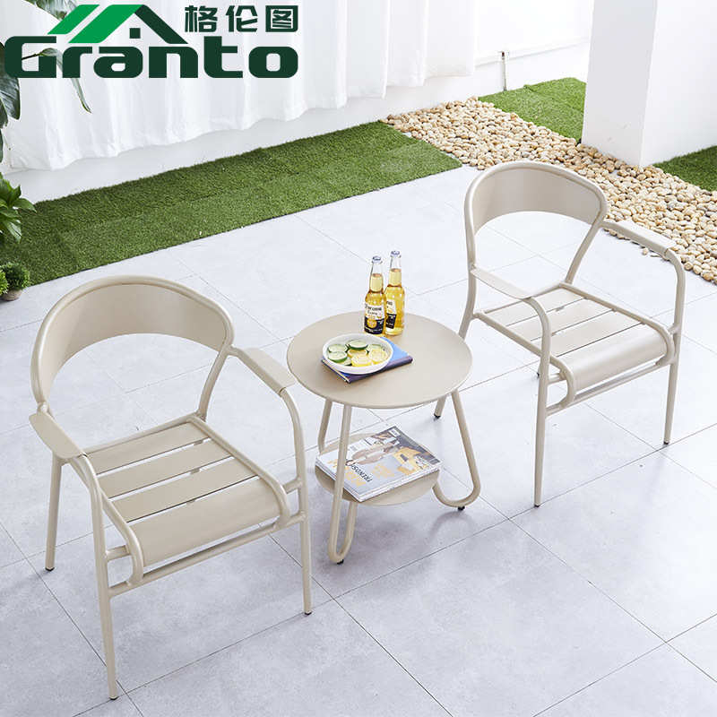 休闲椅户外桌椅庭院简约室外阳台铁艺小茶几露天铸铝茶台套装组合