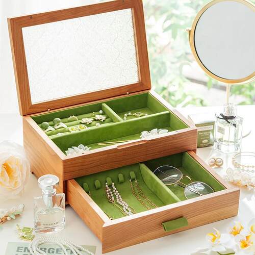 覆古首饰盒木质精美装2025新款饰品项炼盒实用生日结婚新婚礼物