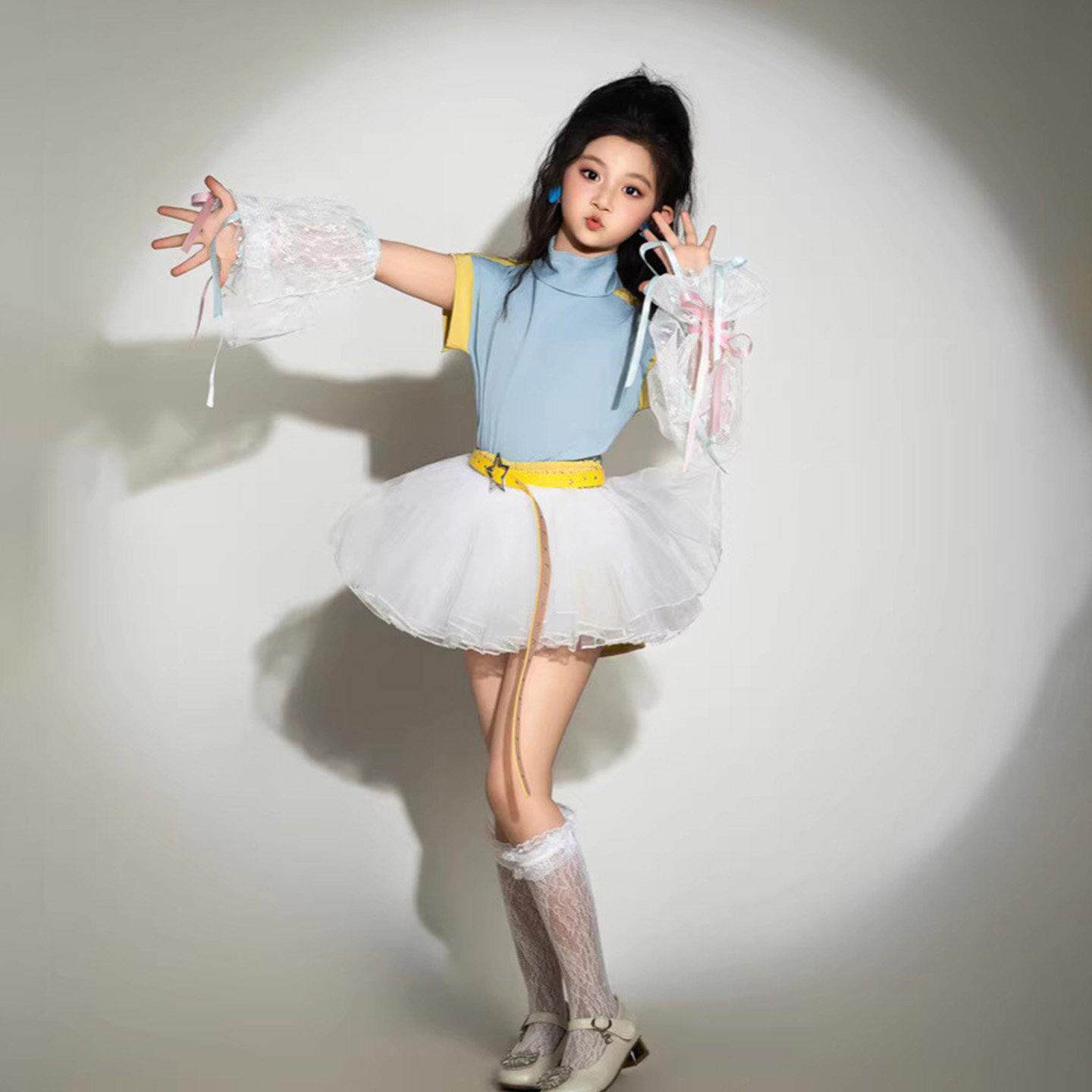 芭蕾运动风儿童走秀服多巴胺甜美女童模特比赛套装疾风幼儿新款夏