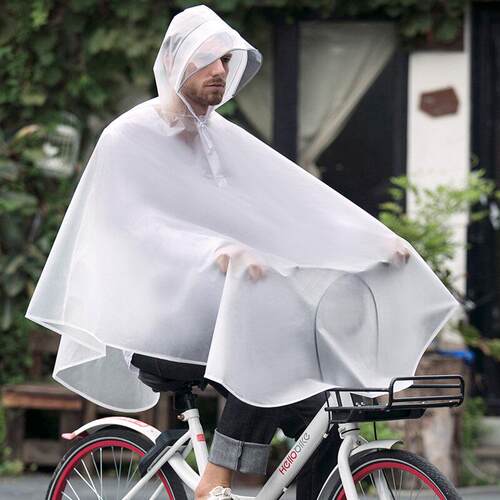 自行车单人雨衣男女骑行简约时尚大帽簷加长加大可携式电动脚踏车