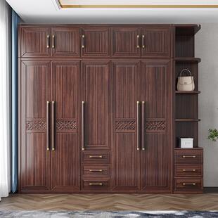 乌金木柜实木衣带顶柜转中角柜新潮式 轻奢国卧SRB209室四五门衣橱