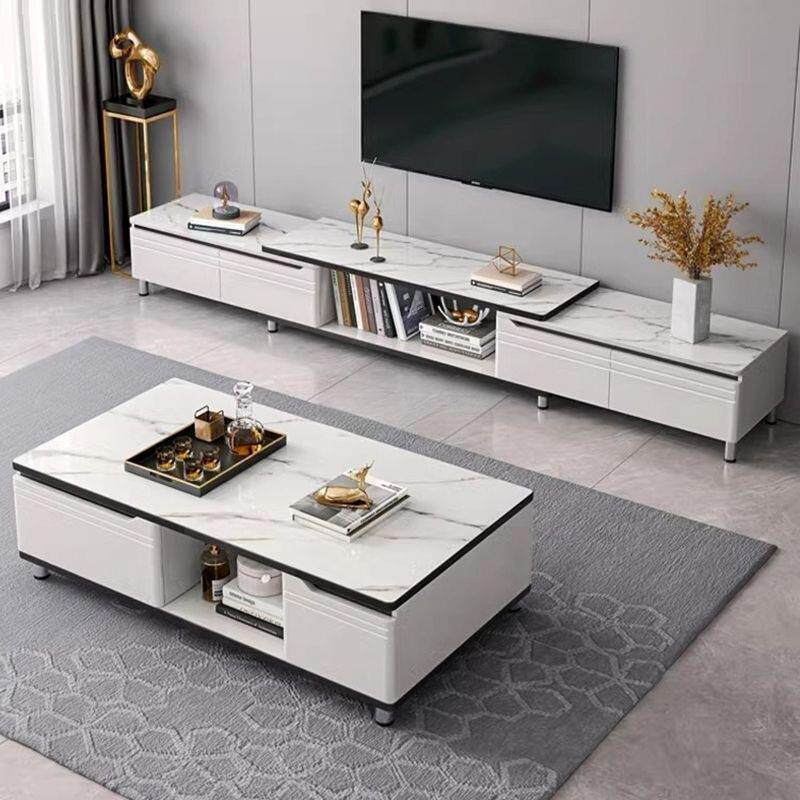 轻奢茶几电视柜组合可伸缩电视柜简约现代小户型客厅家用落地柜