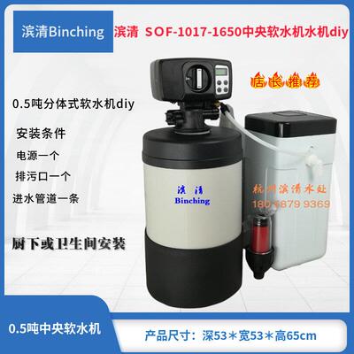 。滨清diy 0.5吨家用软水机 厨柜软水器 分体式SOF-1017-1650全自