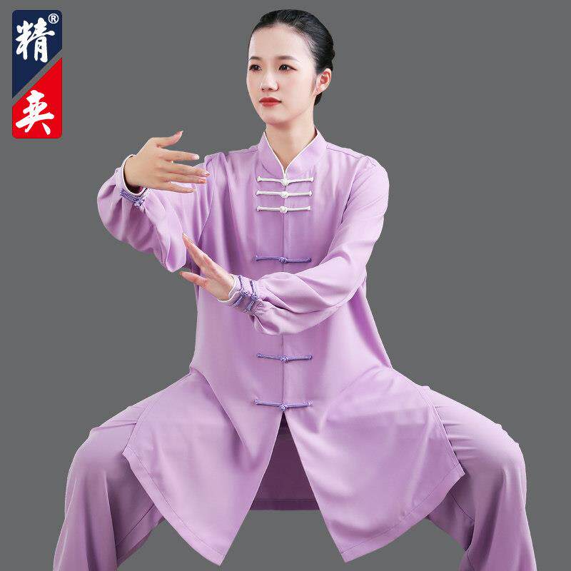 精奕星光麻太极服女新款太极拳服装练功服男武术服表演服春秋套装