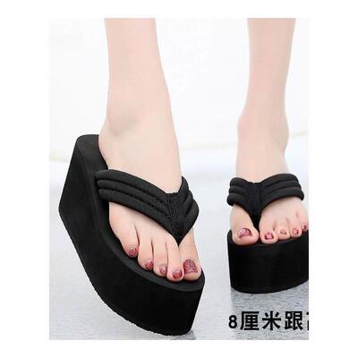 坡跟韩式2026人字拖5cm拖鞋沙滩