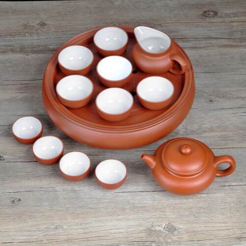 高档储水式砂紫盘套装陶瓷茶具家用圆形茶海茶台泡茶茶托茶盘