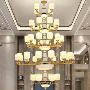 别墅高档吊灯 楼大吊灯高档客厅灯2024照明卧室新款 新中式 复式