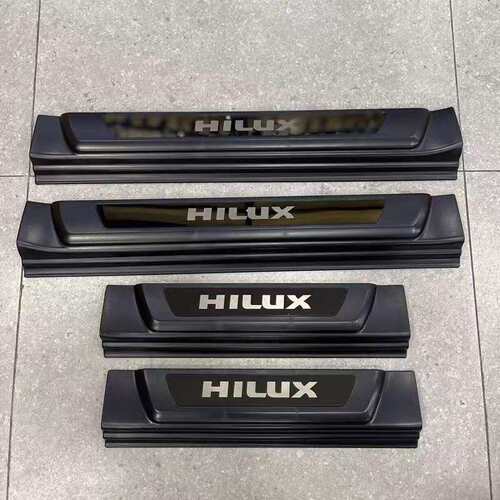 适用 HILUX REVO2015-2024皮卡改装带灯迎宾踏板门槛条